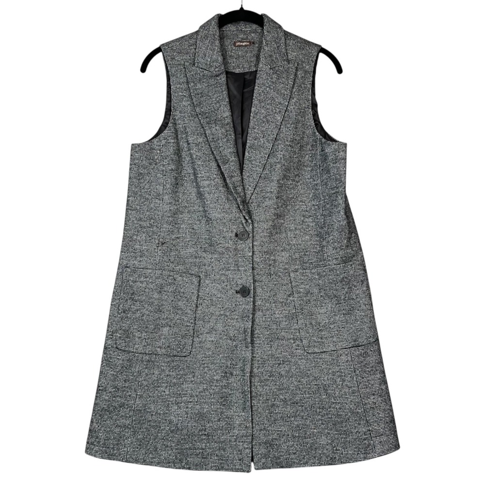 J. McLaughlin Cate Vest Women's Small Black Houndstooth Wool Blend Old Money‎